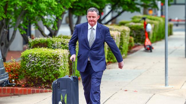 Bruce Lehrmann’s lawyer Steven Whybrow arrives at court in Canberra. Picture: NCA NewsWire / Joshua McTackett