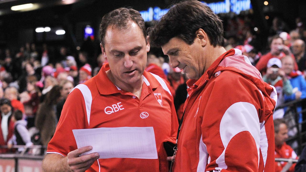 John Longmire and Paul Roos formed a strong coaching panel. Picture: Getty Images 