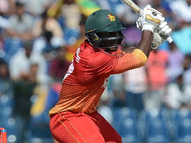 Former Zimbabwe all-round Solomon Mire in action. Picture: AFP PHOTO/LAKRUWAN WANNIARACHCHI