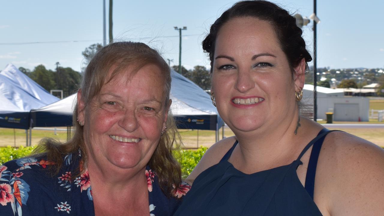 Kim Pitkin and Heidi Robertson at the Gympie Times Ladies Race Day 2021. Photo: Elizabeth Neil