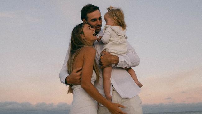 Kellie, Jeremy and daughter Sophia share a joyful moment. Picture: Supplied