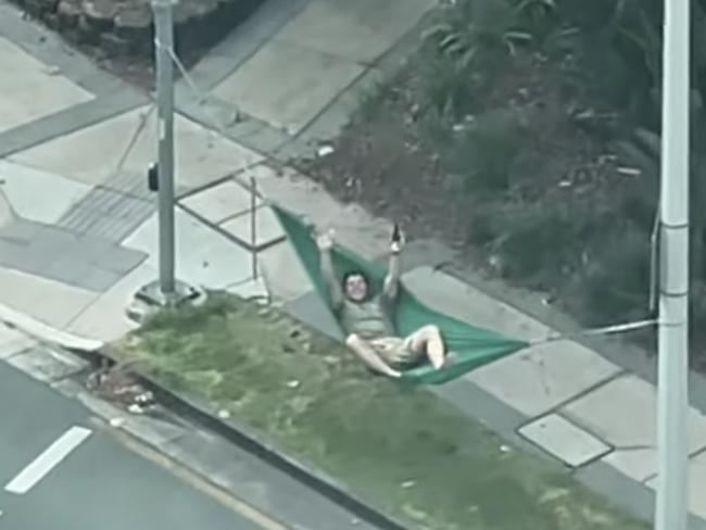 One man bought along his own hammock to keep the pair company. Picture: The Inspired Unemployed