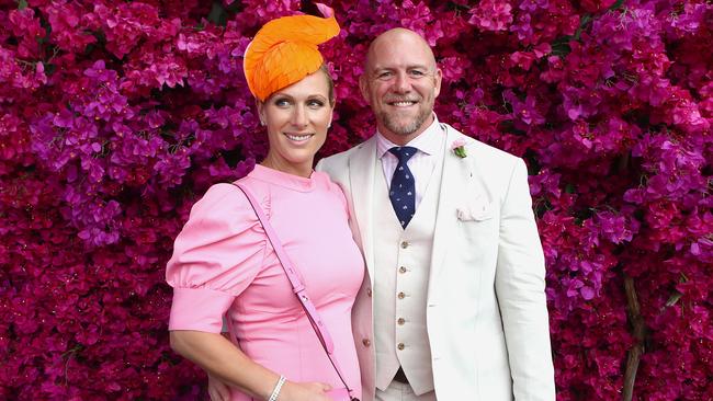 Zara Tindall and husband Mike Tindall arrive to the Magic Millions Race Day at Aquis Park on the Gold Coast in 2020. Picture: Jono Searle)