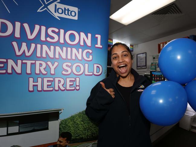 Dipti Patel, owner of Northgate Newsagency at Northgate Shopping Village, where a local grandmother bought a winning ticket. Picture: NewsWire / Emma Brasier