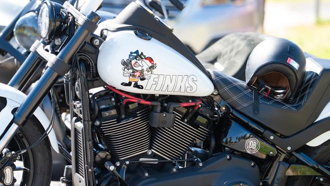 A Finks logo is seen on a bike. Picture: NCA NewsWire