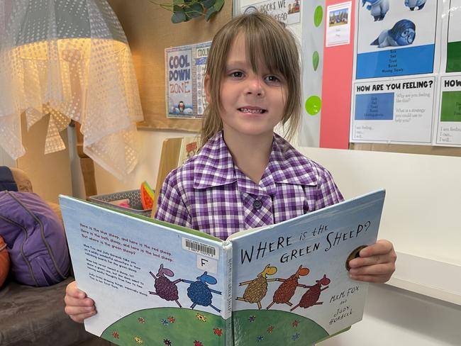 Prep Zaria Hearn at Bendigo Violet Street Primary School. Picture: Gianni Francis.