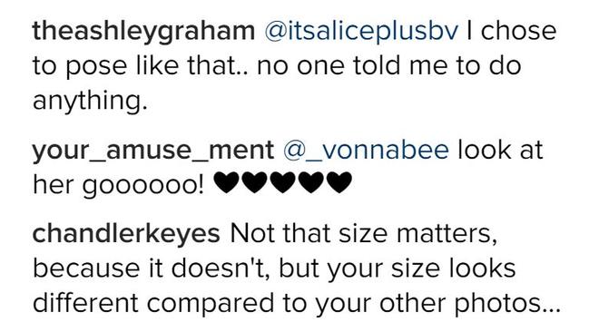 Graham’s response to fans believing she was told to pose with her hand down.