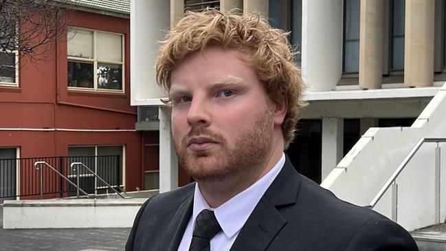 Jaydon Beveridge leaving Wollongong Courthouse. Picture: Dylan Arvela