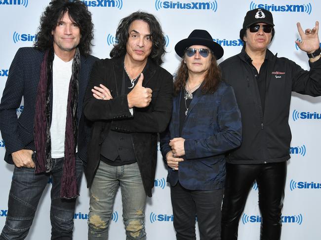 Kiss bandmates (L-R) Tommy Thayer, Paul Stanley, Eric Singer and Gene Simmons. Picture: Michael Loccisano/Getty Images for SiriusXM