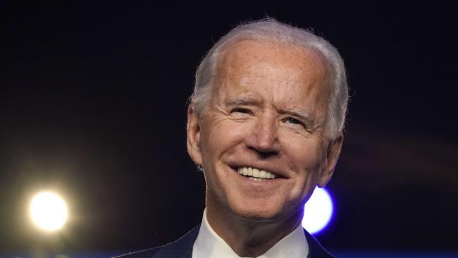 WILMINGTON, DELAWARE - NOVEMBER 06: Democratic presidential nominee Joe Biden addresses the nation at the Chase Center November 06, 2020 in Wilmington, Delaware. The winner of the 2020 presidential election has yet to be declared, as vote counting continues in the key states of Pennsylvania, Georgia, Nevada, Arizona, and North Carolina.   Drew Angerer/Getty Images/AFP == FOR NEWSPAPERS, INTERNET, TELCOS & TELEVISION USE ONLY ==