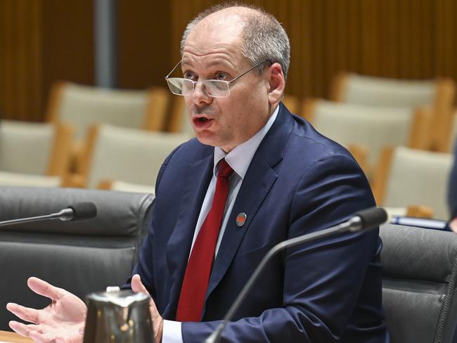 CANBERRA, Australia - NewsWire Photos - August 28, 2024: Westpac Group Chief Executive Officer, Peter King during the House Standing Committee on Economics at Parliament House in Canberra. Picture: NewsWire / Martin Ollman