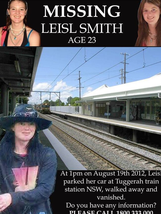 Leisl Smith, 23, vanished from Tuggerah train station in 2012.