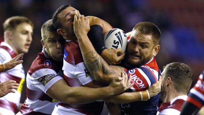 Jared Waerea-Hargreaves showed his usual grunt up the middle during the World Club Challenge. Picture: AP