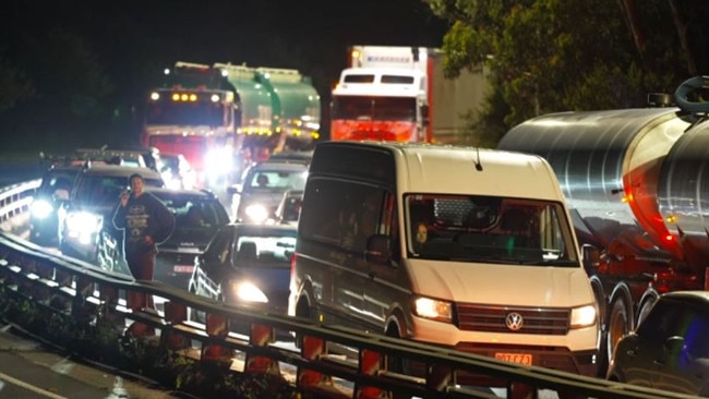 Motorists were caught in a huge tailback on the Western Highway. Picture: TNV