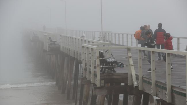 Fog around Henley Beach on July 14. Picture: Tait Schmaal.