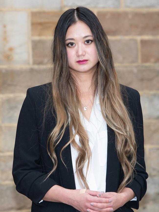 Sophia Tsai at the Tiananmen Square commemoration in Ashfield on Sunday. Picture: Monique Harmer