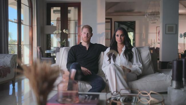 Harry and Meghan in their Netflix docuseries. Picture: Netflix