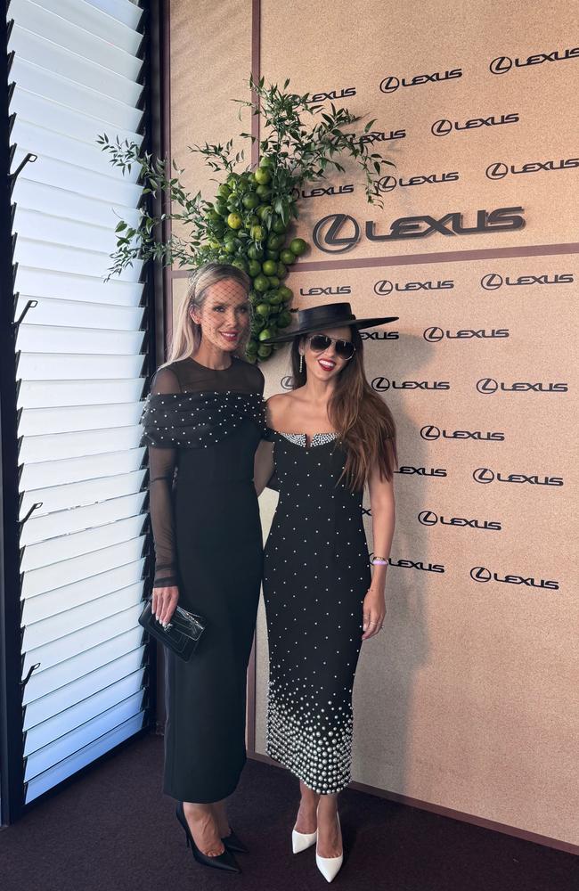 She opted for a custom gown made by Rebecca Vallance, pictured left, which will be available to purchase for $1100 next year. Picture: Supplied