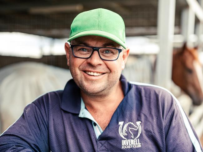 **EMBARGO FOR WEEKEND TELEGRAPH APRIL 5/6**, Trainer Todd Payne has has had to buy a suit for Saturday at Randwick where he has Lisztomania in the Country Championships Final., Todd also works as the groundsman at Inverell racecourse, mows the grass and tends to the gardens. Picture: Andrew Pearson