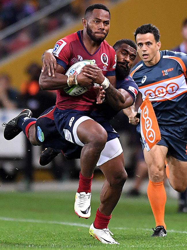 Filipo Daugunu in action for the Reds last season. Picture: AAP/Albert Perez