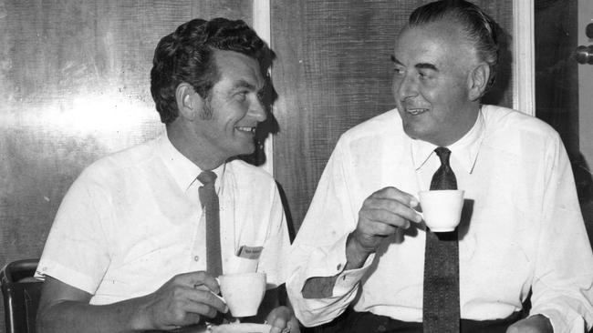 Then president of the ACTU, Bob Hawke with then Labor leader, Gough Whitlam in 1970.