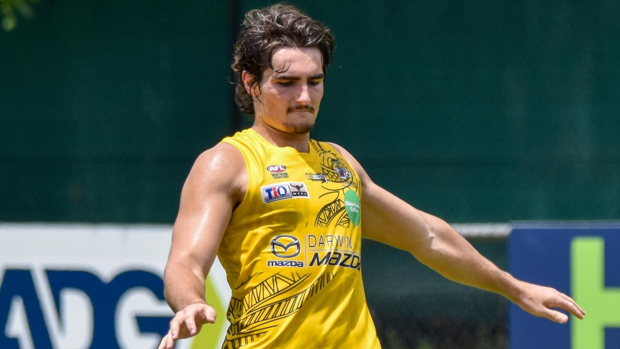 Nightcliff’s Peter Politis was named the NT News Rising Star of the 2022-23 NTFL season. Picture: Tymunna Clements / AFLNT Media