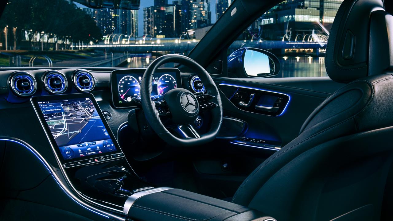 Ambient lightning adds some character to the C-Class’ cabin.