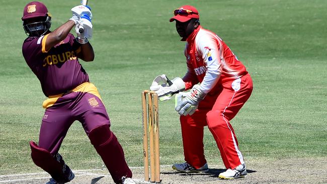 Sajith Kalumpriya behind the stumps for Preston. Picture: Steve Tanner