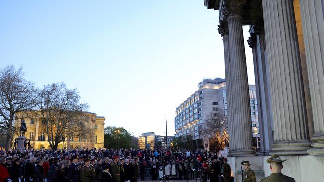 The crowd at the Dawn Service at Hyde Park. Picture: Getty