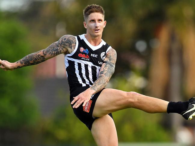 22/03/19 - Port Adelaide v Crows SANFL trial match at Alberton Oval. Rreturning Power star Hamish Hartlett.Picture: Tom Huntley