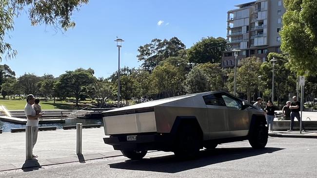 Tesla’s Cybertruck has been spotted in Sydney. Photo: Vanessa Graham