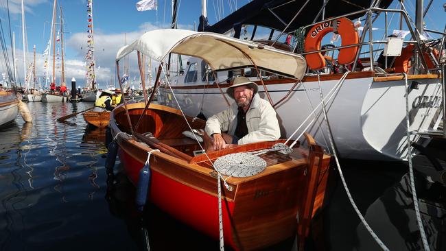 Dick Stiles, of Victor Harbor, South Australia, with his boat Bia 2. Picture: NIKKI DAVIS-JONES