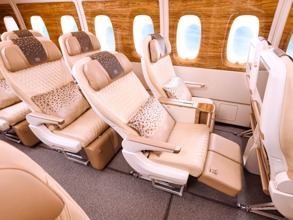 Each seat reclines 20cm into a cradle position and has six-way adjustable headrests. Picture: Emirates