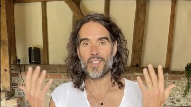 Comedian Russell Brand said he baptised himself as a way of leaving the past behind. Picture: Twitter/X