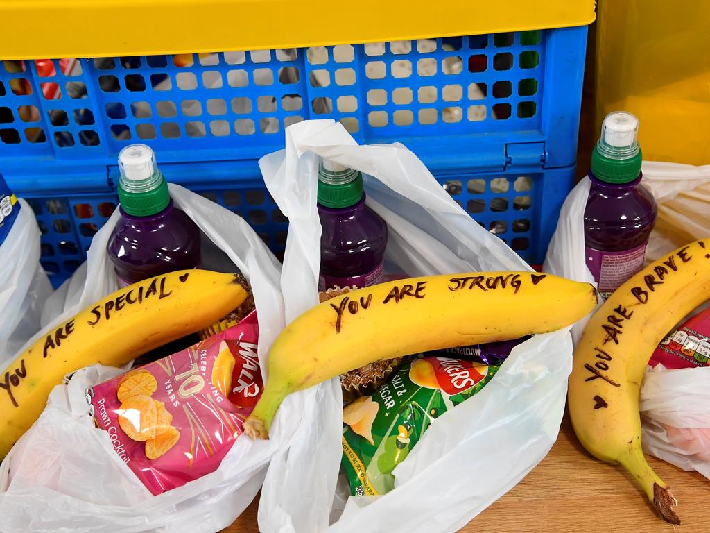 Messages written on fruit by Meghan, Duchess of Sussex.  Picture:  Getty