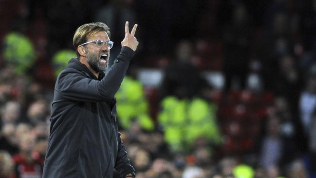 Juergen Klopp fails to will his side to victory. Picture: AP