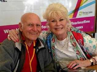 GRAN SLAM: Alan Harkness with Australian author Di Morrisey at the Byron Writers' Festival. Picture: Supplied