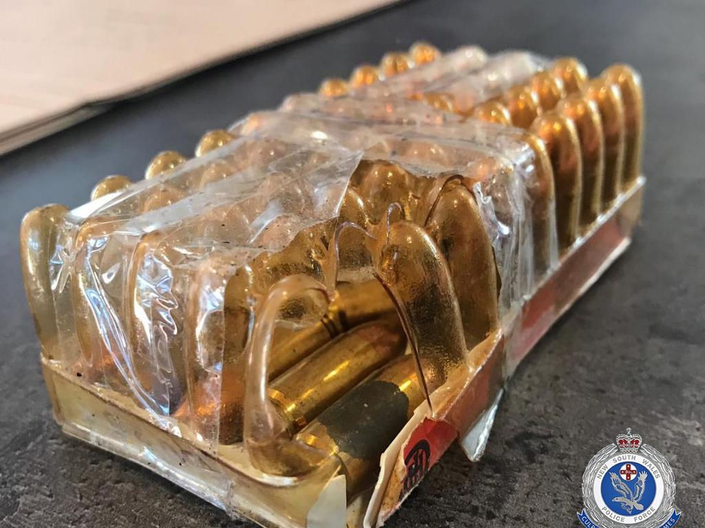 During the search, officers seized ammunition consisting of 9mm and 0.32 calibre rounds. Picture: NSW Police