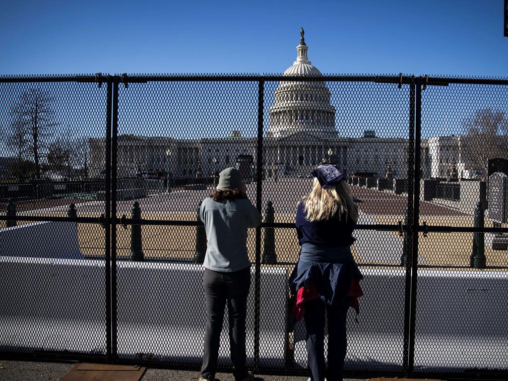 The US Capitol is now behind “unscaleable” fencing. Picture: AFP