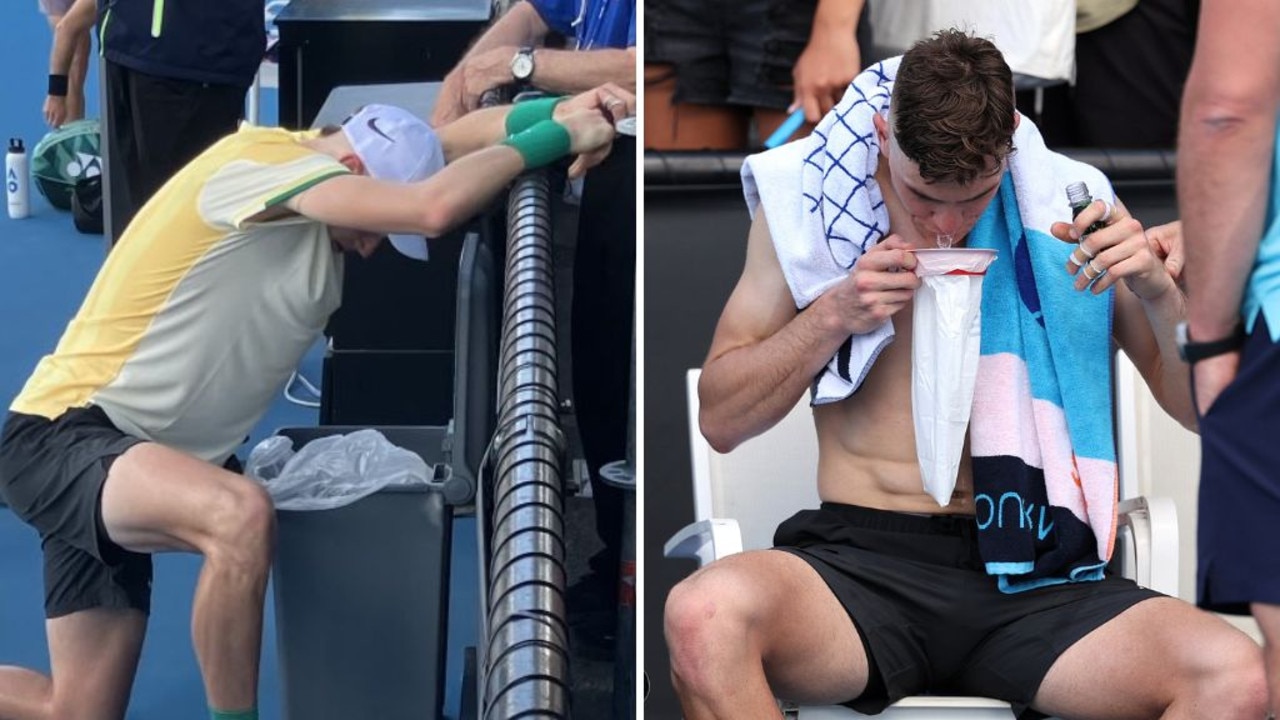 Jack Draper vomits in courtside bin after Australian Open first round
