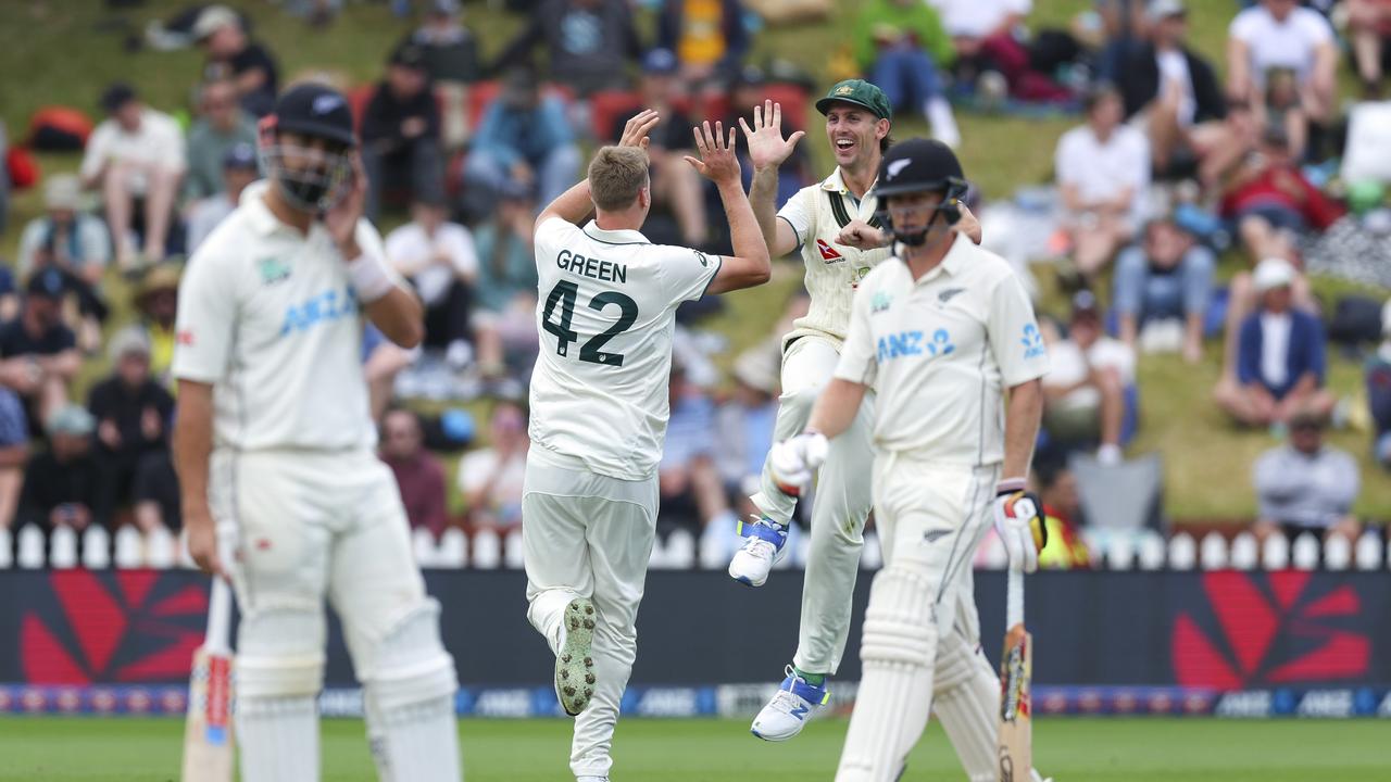 Cameron Green of Australia celebrates. Photo by Hagen Hopkins/Getty Images