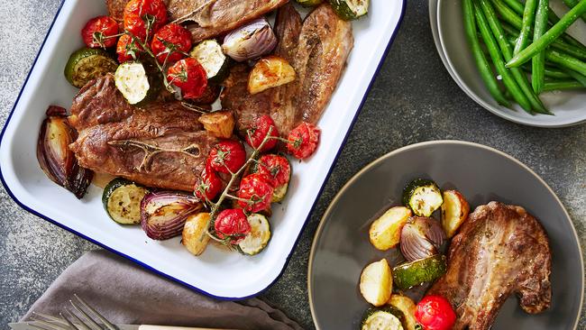 Greek lamb tray bake, the perfect dinner idea. Picture: Supplied.