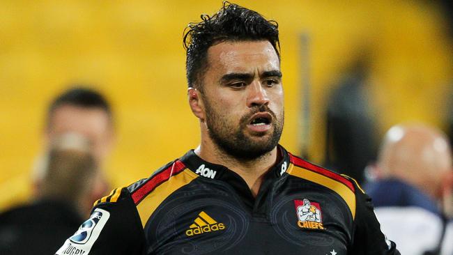 Liam Messam of the Chiefs looks on in disappointment at Westpac Stadium.