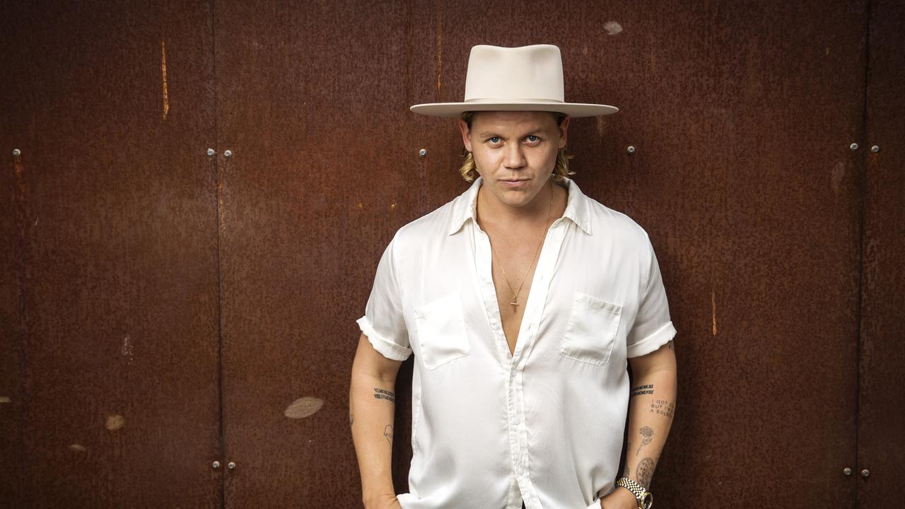 Musician Conrad Sewell and fiance Jasmine Hingston pregnancy announcement. Picture: NIGEL HALLETT