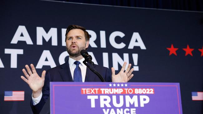 Republican vice presidential candidate, J.D. Vance speaks in Milwaukee, Wisconsin.