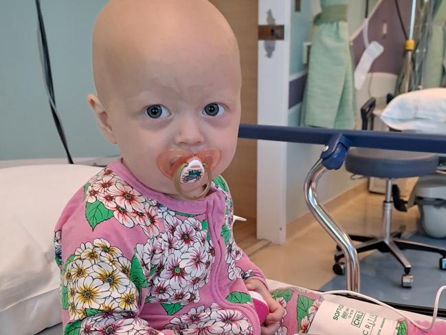 Little Evelyn Tuckerman, now 3, was diagnosed with a rare cancer at 7 months of age and underwent special treatment in the US. This will be her first Christmas at home with her family at Oaken. Mum Billie, Dad, Will and big brother Edward, 9. Pictures supplied by family