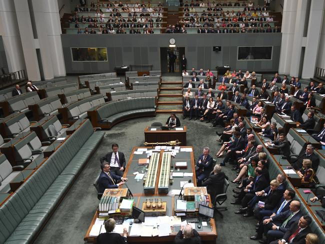 Overview of the final vote on the Marriage Amendment Bill in the House of Representatives at Parliament House in Canberra. Picture: AAP