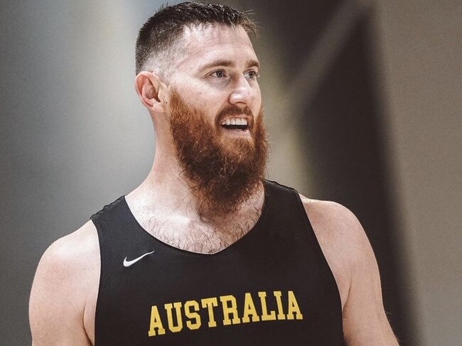 Aron Baynes at the recent Boomers Las Vegas camp.  PIcture: Matthew Adekponya. Basketball Australia