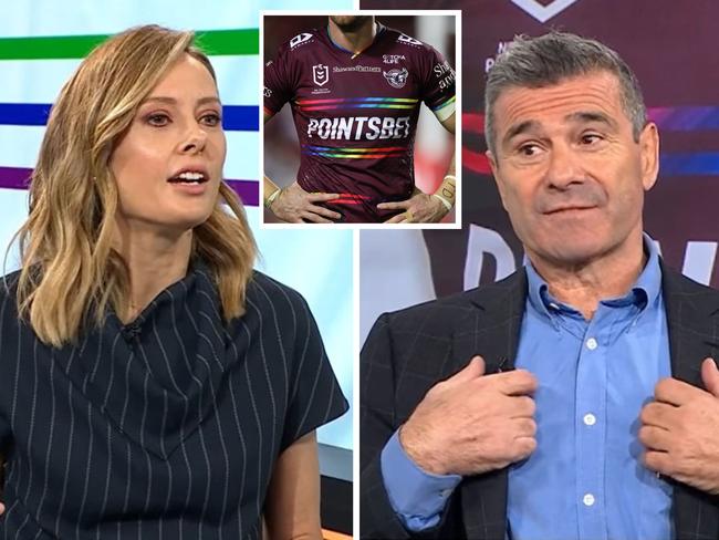 Today host Allison Langdon had some strong words for the Manly 7. Photo: Channel 9 and Getty Images