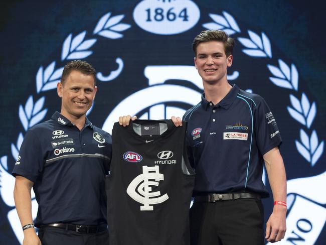 Bolton with no.3 draft pick Paddy Dow. Picture: AAP